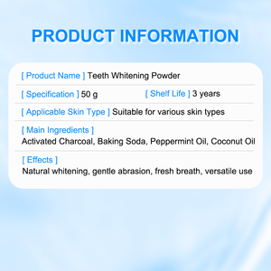 Poudre blanchissante professionnelle au charbon actif, menthe, marque privée personnalisée, accessoire buccal multi-usages pour les soins dentaires à domicile - Product Image 6