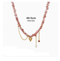 Collar para Mujer Más Vendido con Piedra Natural y Colgante de Borla de Acero de Titanio con Diamantes de Imitación