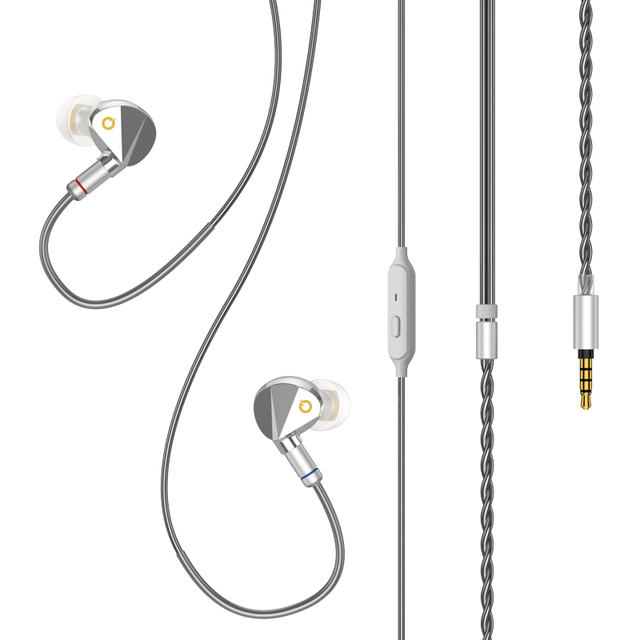 QIJI P5 3.5MM HiFi Dual Unit Esports Gaming Music Earphones 3D Bass Detachable Wired Monitoring Headphones