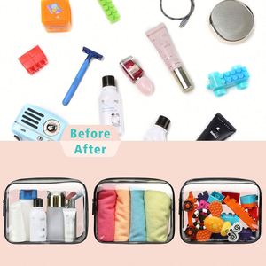 Wholesale Camping Travel Aircraft Reusable Pvc Waterproof Lightweight Matte Black White Blue <b>Transparent</b> Cosmetic <b>Bag</b> - Product Image 5