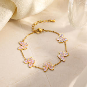 Butterfly Jewelry <b>Set</b> Stainless Steel 18K Gold Plated Party Fashion Necklace <b>Bracelet</b> Earrings - Product Image 4