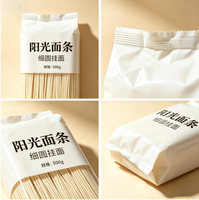 Sachet à nouilles autoportant avec une excellente étanchéité à l'air. Matériel durable. Emballage personnalisé imprimé pour la vente au détail de nouilles sèches.