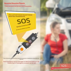 2026 Interkom Nirkabel SOS Newmine Micro V25 <span class=keywords><strong>Headset</strong></span> <span class=keywords><strong>Neckband</strong></span> Khusus Lari Peredam Kebisingan hingga 3 Jam Waktu Putar Anti Hilang - Product Image 2