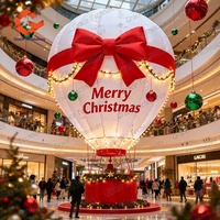 Ballon publicitaire gonflable à thème de Noël avec nœud, imperméable, facile à installer, décoration de Noël extérieure