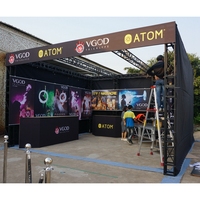 Soporte de armazón de aluminio móvil personalizado portátil, cabina de dj, pantalla exterior para plataforma de escenario