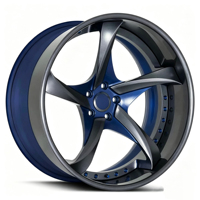 Jantes en alliage d'aluminium forgé Chrome Gold 26 pouces à profil profond 5x112 6x139.7 compatibles avec Corvette C7/C5/ X6