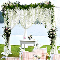LILIS Rangkaian Bunga Wisteria Plastik Modern 12-Pak |   Dekorasi Pernikahan/Pesta B2B, Pergola Gantung Sutra Tebal High-Density 3,6ft