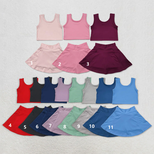 New Arrive Kids Summer Yoga <b>Clothes</b> Outfits Yoga Softball Bows Blue Short Sleeve Shorts Girls Set - Product Image 4