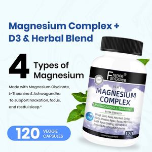 Cápsulas de Complejo de Magnesio, Favorecen una Rutina Nocturna Saludable, Suplemento de Complejo de Magnesio, 120 Cápsulas - Product Image 3