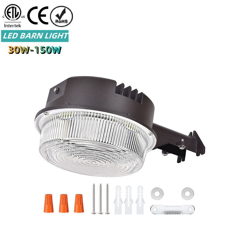 ETL DLC 7 Years Warranty Led Yard Light Photocell Dusk to Dawn 100w 40w 50w 90w 70w 120w 150w Dimmable Led Barn Light with Pole