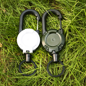 Retractable Heavy Duty Pull Reel Carabiner Strong Steel Wire Rope Buckle Spring Key <b>Ring</b> Outdoor Sporty Keychain Tool - Product Image 2
