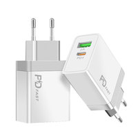 Pengisi Daya Dinding PD Super Cepat dengan Kabel Pengisian Cepat USB-A dan Type-C serta Adaptor untuk I-phone, Tablet, Laptop.