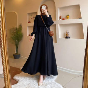 Ropa Árabe Musulmana, Nueva Moda <span class=keywords><strong>de</strong></span> Primavera, Vestido Holgado <span class=keywords><strong>de</strong></span> Manga Larga, Vestido Tipo Túnica con Corte en A, Elegante Falda Abaya - Product Image 1