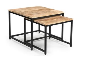 Modern Coffee <b>Table</b> Set Iron/wd Square Coffee <b>Table</b> Set Of 2 Living Room Furniture In Bulk Price Collection - Product Image 2