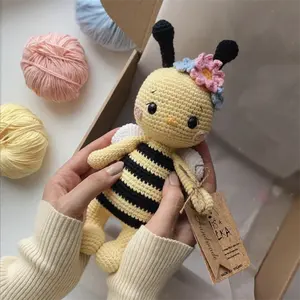 Nueva llegada personalizada Amigurumi juguete ganchillo abeja juguete Amigurumi relleno juguete ganchillo abeja para niños