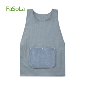 FaSoLa Sleeveless Apron Waterproof Oil Resistant Solid Color For Kitchen Cooking Housework Couples Daily Use - Product Image 1