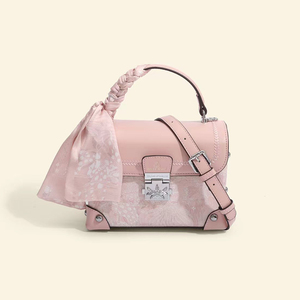 Nuovo 2025 grigio squisito pizzo ricamato <span class=keywords><strong>borsa</strong></span> a tracolla con sciarpa-serratura in metallo, materiale resistente, Design alla moda per le donne - Product Image 2