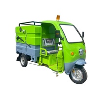 Tricycle électrique 600L pour le nettoyage des rues et l'assainissement, avec nettoyeur haute pression