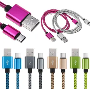 Nylon Jalinan USB Kabel Charger