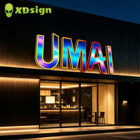 Lettres lumineuses LED 3D personnalisées à changement de couleur rapide pour extérieur, enseigne néon magique pour fête, équipement publicitaire, signalétique commerciale, décoration Bluetooth