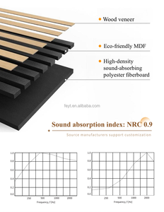 <span class=keywords><strong>Pannelli</strong></span> Acustici in Legno Akupanel Vendita Diretta dalla Fabbrica, <span class=keywords><strong>Pannelli</strong></span> Fonoassorbenti in Vero Legno Impiallacciato <span class=keywords><strong>MDF</strong></span> con Doghe su Feltro PET Nero - Product Image 2