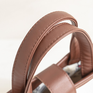 2024 Ladies' Vintage Pattern Canvas Genuine Leather Handbag Hot Selling Crossbody <b>Bags</b> <b>Nylon</b> Lining <b>Zipper</b> Closure Printed - Product Image 4