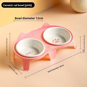 Platos Dobles Elevados con Boca Inclinada para Proteger las Vértebras Cervicales, con Diseño de Huella de Pata de Pez, para Comida y Agua, Venta al por Mayor - Product Image 3