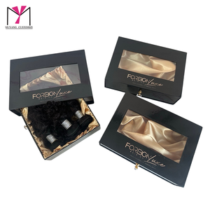 Nouveaux produits : Boîte à perruques dorée personnalisée avec fenêtre et logo - Product Image 2