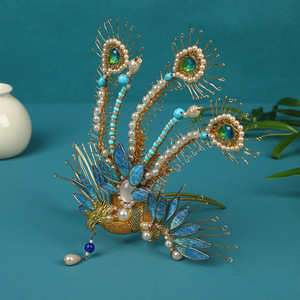 Conception originale 2024, épingle à cheveux phénix en fil d'or de style antique haut de gamme, faite à la main, accessoire pour cheveux, coiffe Hanfu - Product Image 4