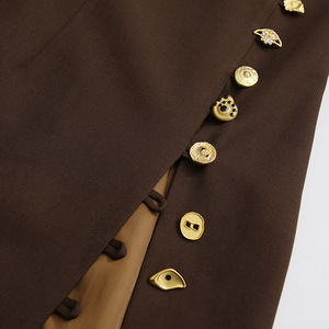 เดรสเบลเซอร์แขนยาวสำหรับผู้หญิงเสื้อเบลเซอร์ผ้าทอสีพื้นระบายอากาศ - Product Image 5