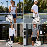 Sac de sport unisexe personnalisé pour pickleball, avec poche en filet, sac de tennis, sac fourre-tout antivol, sac à main de sport pour raquettes et entraînement