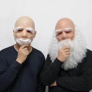 Maschera in Lattice da Uomo Anziano Calvo con Lunga Barba Bianca, Copertura Completa del Viso, Accessorio per Costume <span class=keywords><strong>di</strong></span> <span class=keywords><strong>Halloween</strong></span>, Cosplay e <span class=keywords><strong>Travestimento</strong></span> per Carnevale - Product Image 3