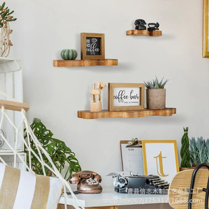 Wooden Floating <b>Shelf</b> <b>Wall</b> <b>Mounted</b> Display Rack Rustic Storage <b>Shelf</b> For Home Office Decor - Product Image 1