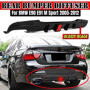 New Rear Lip Chin Spoiler Bumper Body Kits W/ <b>Led</b> Brake Light for BMW E90 E91 M Sport 2005-2012 Rear Bumper Splitter <b>Diffuser</b> - Product Image 1