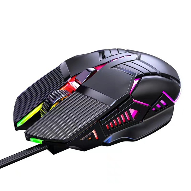 S800 Wired RGB Gaming Mouse 3200DPI Ergonomic USB Computer Mouse with 6 Button LED Mute Optical Tracking for PC & Laptop gamers