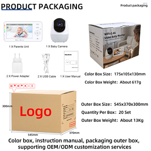 กล้องดิจิตอลไร้สายสำหรับเด็ก ความละเอียด 1920*1080p 2.4G/WLAN พร้อมระบบเสียง กล้องแพน-ทิลท์ และกล้อง 2 ตัว สำหรับผู้ปกครองมือใหม่ - Product Image 6