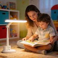 Lampes de table LED 3 modes, variateur tactile, base USB, lampe de bureau pour étudiants, dortoir, protection des yeux, lumière de table