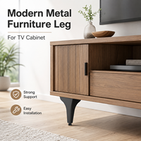 Pied de meuble en métal à trois branches de luxe léger pour table de chevet, meuble TV et table basse