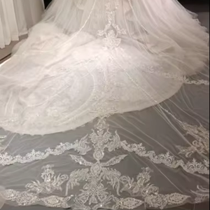 Voile de mariée 5 mètres de long voile de mariage en <span class=keywords><strong>dentelle</strong></span> avec peigne accessoires de mariage - Product Image 3