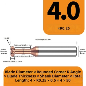 ดอกกัดมุมโค้ง HRC60 แบบ T-Slot ขนาด 6 มม.*0.5 มม. สำหรับเหล็ก  จัดส่งรวดเร็ว - Product Image 2