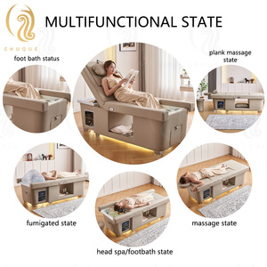 Kursi Pedikur Chuque Salon Furniture dengan Wastafel Shampoo, Kursi Pijat Kaki Elektrik, Bak Mandi Kaki, Tempat Tidur Spa Kepala Jepang - Product Image 5