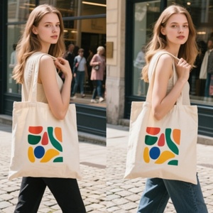 Bolsa de Compras Reutilizable Ecológica de Algodón Twill con Logotipo Personalizado, Impresión en Serigrafía, Colores Personalizados, con Asa para el Hombro - Product Image 1
