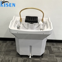 KISEN Mobilier de salon : Bac de lavage portable japonais pour spa capillaire et massage, avec chaise et réservoir d'eau