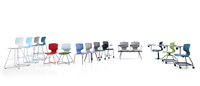 Chaise de salle à manger latérale en plastique pour cafétéria, salle de réunion et espace public polyvalent