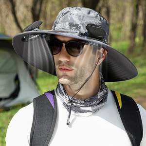 Gorra de Pesca con Doble Ventilador, Carga Solar y USB, Sombrero Refrigerante para Pescadores, Ajustable, para Verano y Actividades al Aire Libre - Product Image 1