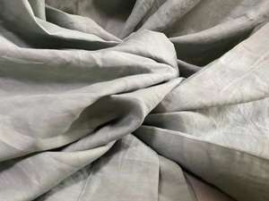 عرض إضافي شاش أو غزل الكتان سادة مصبوغ عضوي مغسول كتان ناعم لينو منسوج بلون أبيض - Product Image 4
