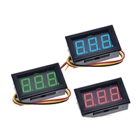 Voltmeter Digital Mini 0.56 Inci DC 0-100V Panel Meter Tiga Warna 6V 12V Mobil Listrik 22mm Frekuensi AC Arus DC