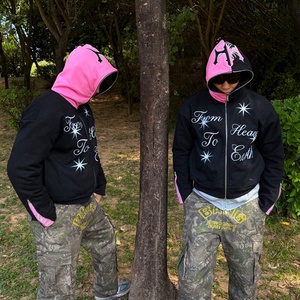 Custom Street Wear High Quality Embroidery logo Heavyweight Cotton Men Hoodies French Terry Full Zip <b>up</b> Hoodies Manufacturer - Product Image 5