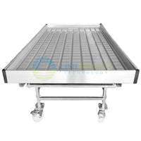Bancs roulants avec plateau pour système hydroponique commercial à flux et reflux, bac de pépinière 4x8 avec roues universelles