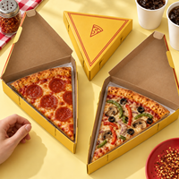 Boîtes à pizza triangulaires personnalisées imprimées en carton pour une seule part, idéales pour la restauration de rue et les plats à emporter